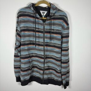 VISSLA Men's Multicolor Striped Zip-Up Sweater Size Large